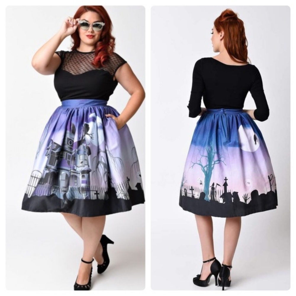 RARE NWT Unique Vintage Haunted Mansion Swing Skirt